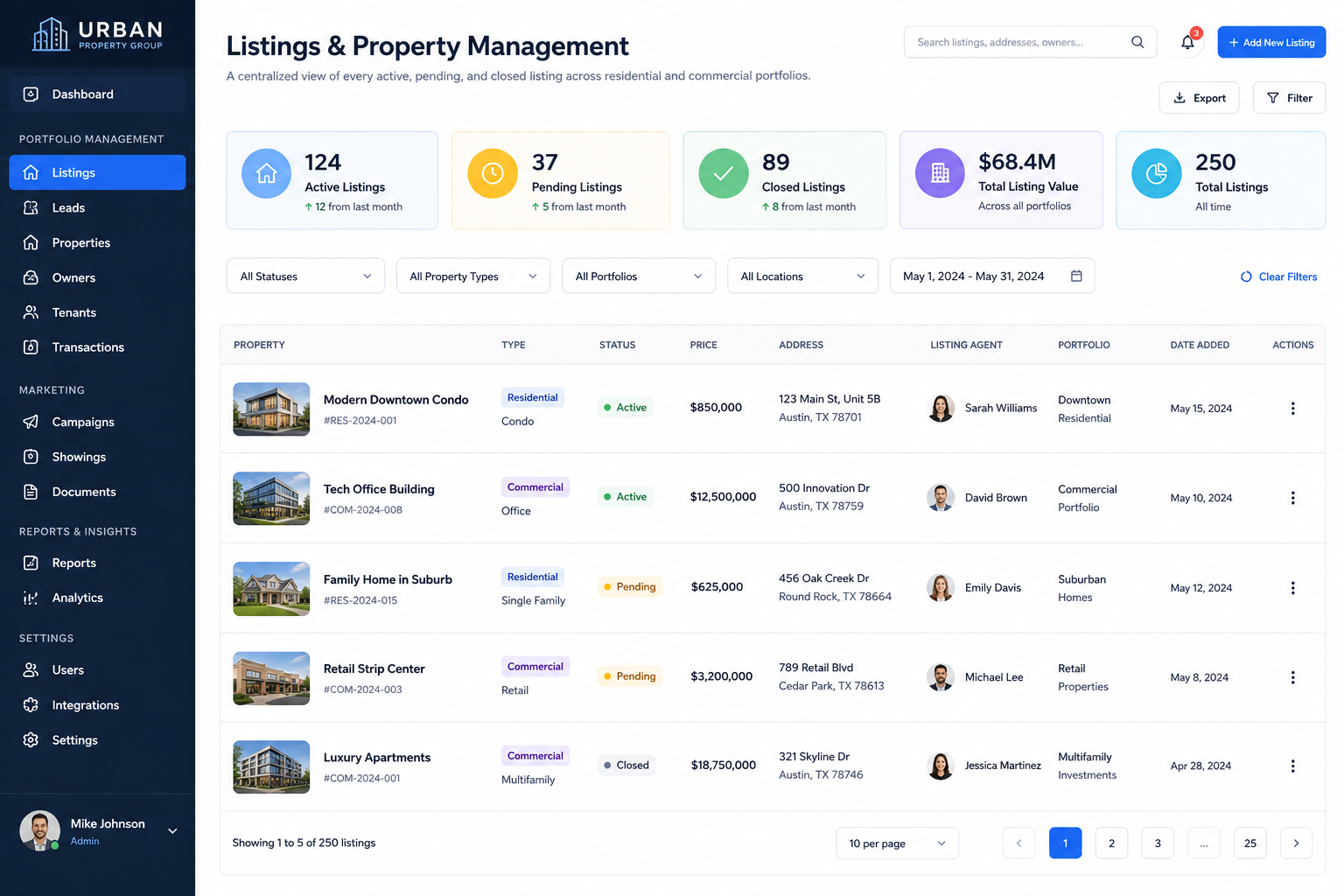Listing & Property Management